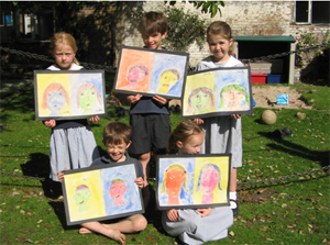 Northbourne Park School with their record breaking portraits 
